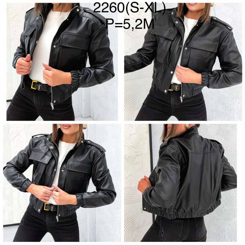 Kurtki damskie skórzana Roz S-XL, 1 Kolor Paczka 5 szt